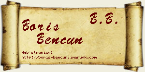 Boris Bencun vizit kartica